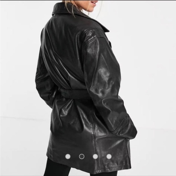 ASOS Leather 90s Style Jacket - Picture 2 of 5